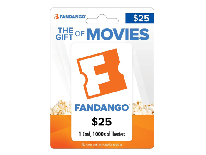 A Fandango gift card to sustain his movie-watching habit