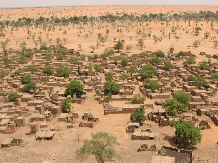 Mali: 83.1 degrees Fahrenheit (28.4 degrees Celsius)