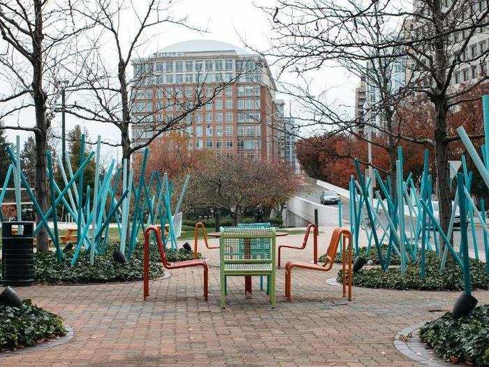 And you can also take in the views from the chairs and benches littered throughout the area.