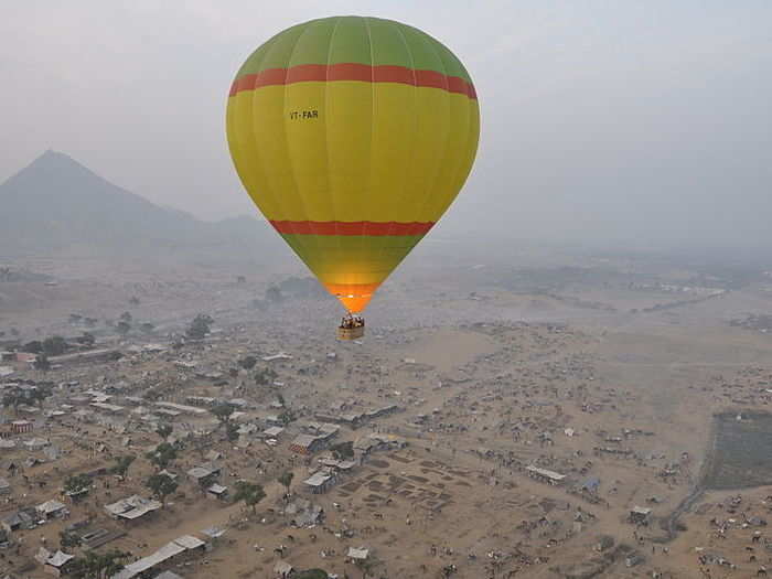 A hot air balloon ride is also a popular tourist attraction at the fair.