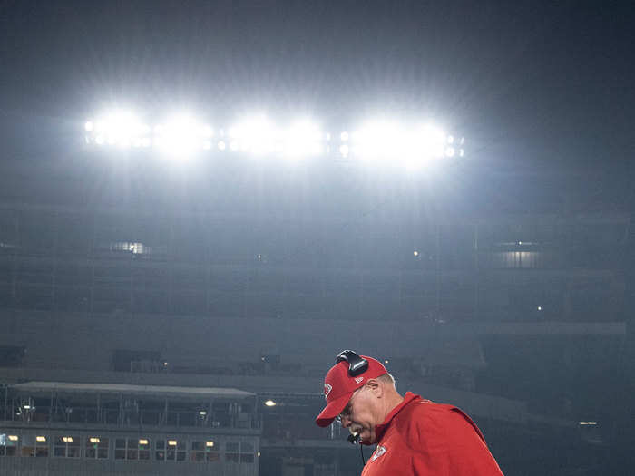 As the teams readied for kickoff, Kansas City Chiefs head coach Andy Reid paced the sideline.