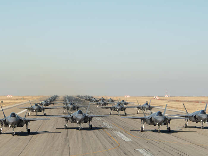 "We are ready to fight tonight, and exercising with multiple squadrons of F-35s can demonstrate our ability to defeat potential adversaries wherever they may arise," Maj. Caleb Guthmann, the 34th Fighter Squadron assistant director of operations and the lead officer for the exercise, explained in a separate statement.