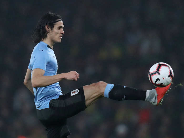 15: Paris Saint-Germain and Uruguay striker Edinson Cavani — 7.59.