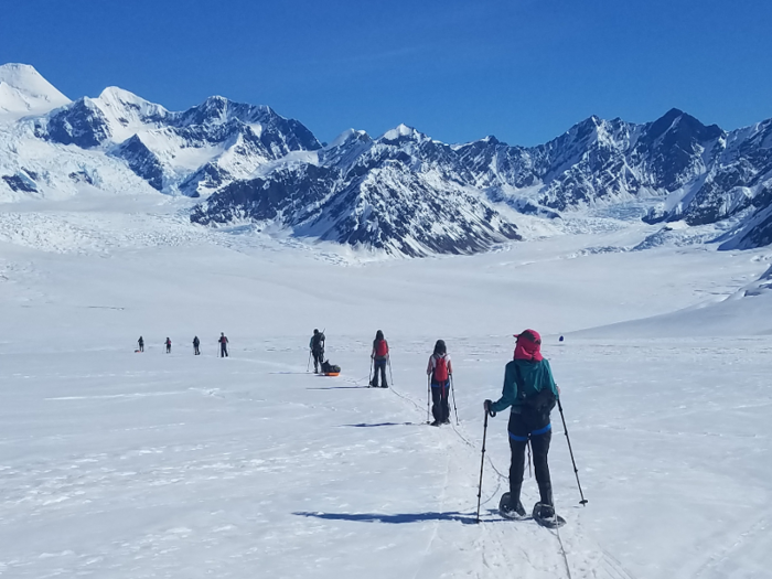 The many adventures to be had outside of the lodge include sledding, helicopter tours, skiing, mountaineering, fishing, glacier trekking ...