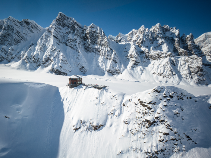 Finally, guests get their first sight of the lodge from the air.