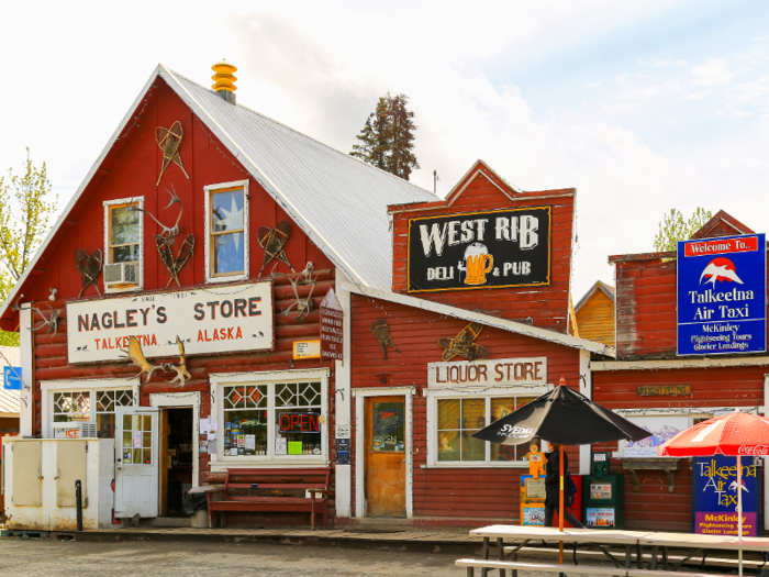 To get there, guests board a helicopter in the village of Talkeetna.