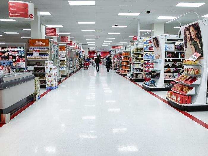 The grocery department was almost completely empty, too.