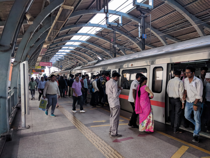 But the Delhi Metro gets crowded, too. In 2016–17, the Delhi Metro had a billion riders.