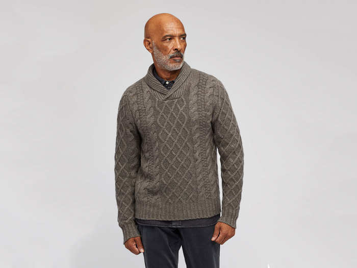 Bonobos Cashmere Cable Shawl Sweater