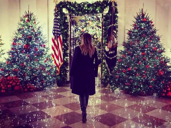 The first lady is traditionally the lead in overseeing the holiday preparations. "This is a joyous time of year when we decorate the White House for the Christmas Season," first lady Melania Trump said. "Our theme honors the heart and spirit of the American people."