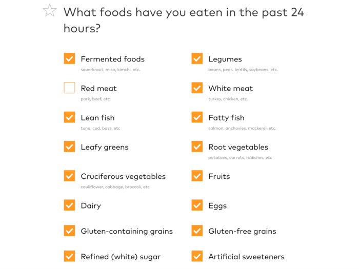 As someone who generally eats anything (with the exception of red meat, which I avoid for environmental reasons), I found myself simply checking off all the boxes on some of the questions.