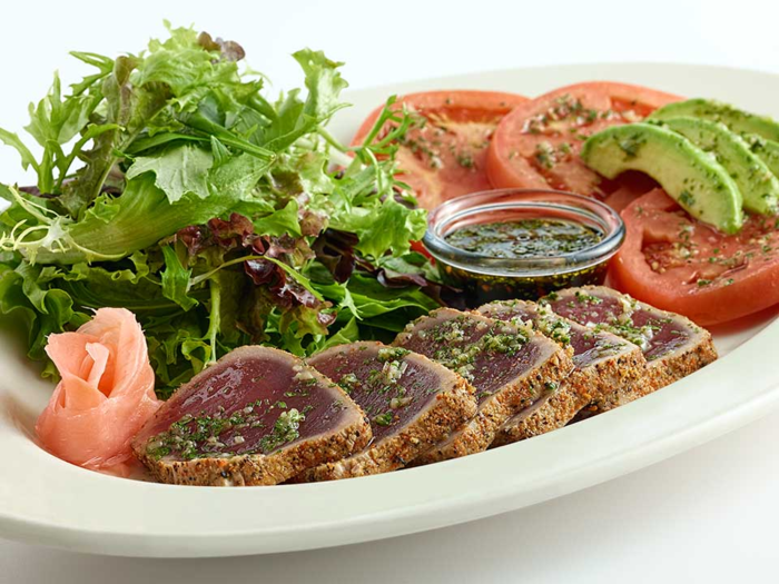 Seared tuna tataki salad at The Cheesecake Factory