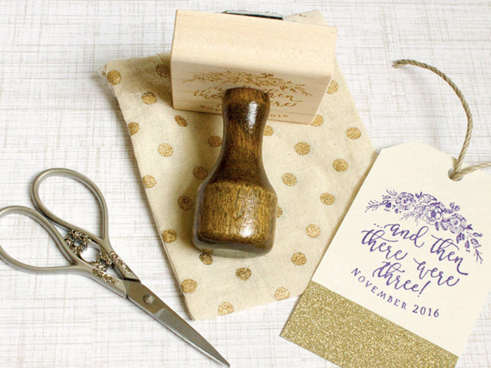 A custom rubber stamp