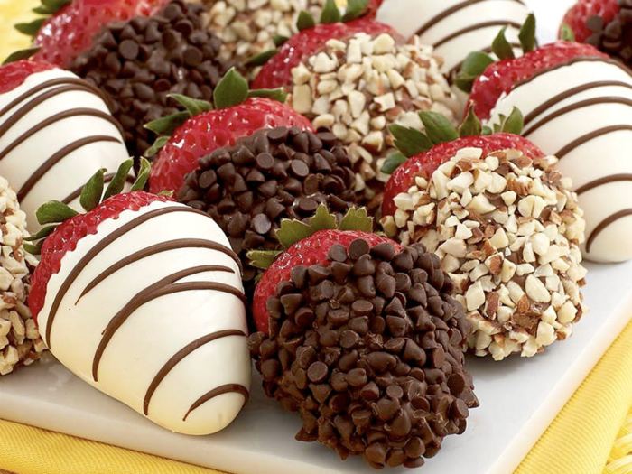 Rich chocolate-covered strawberries