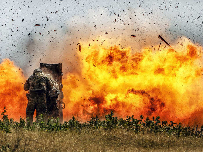 Army combat engineers assigned to the 2nd Armored Brigade Combat Team, 1st Cavalry Division blast through a concrete wall during demolition training at Fort Hood, Texas on July 17, 2018.