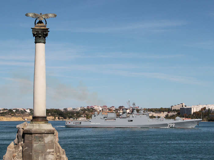 Admiral Grigorovich-class frigates are heavily armed with a variety of missiles, torpedoes, guns, and rockets.