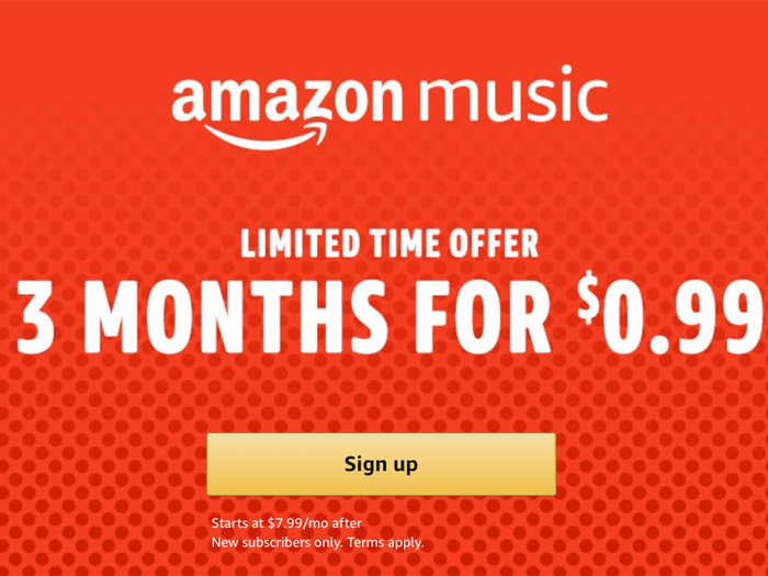 Amazon Music Unlimited 3-month subscription: $29 off