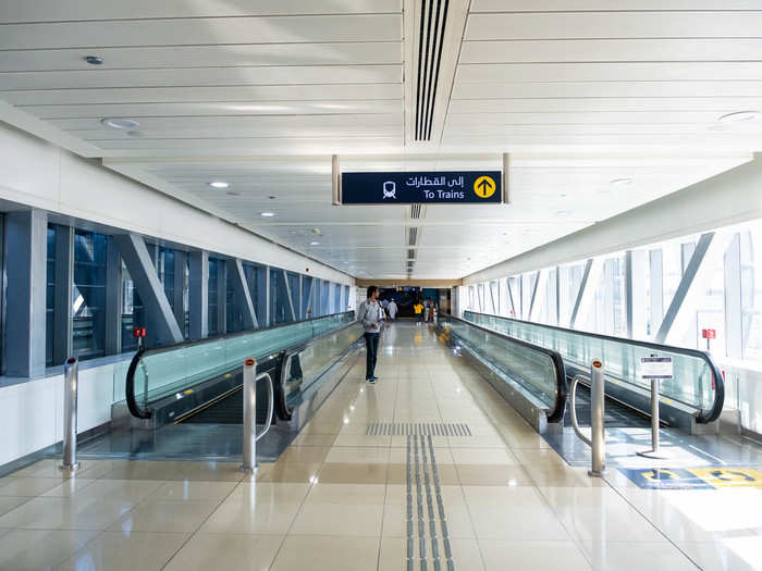 In addition to escalators, many of the metros have moving walkways to shorten the amount of time you have to walk to the train.