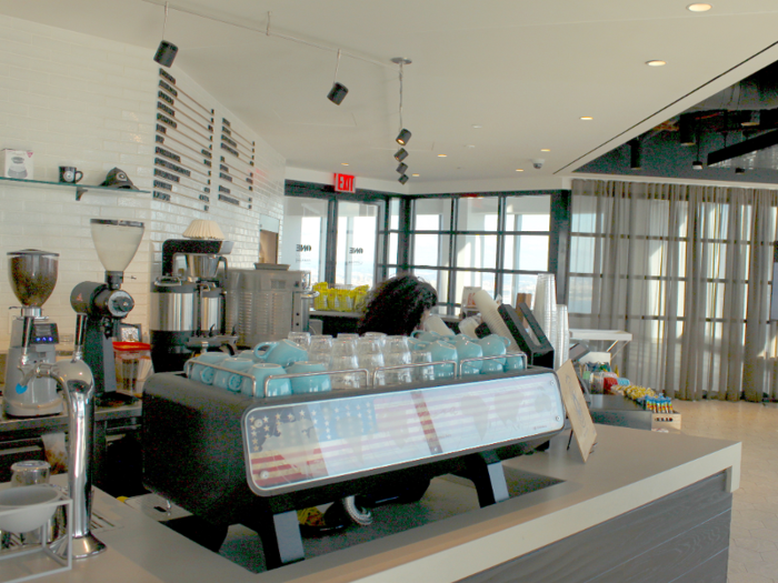 Employees can buy espresso drinks and pastries ...