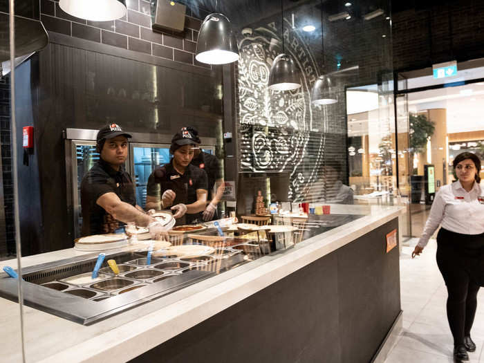 One of the best parts about the new Pizza Hut dine-in experience is the open kitchen. You can watch the pizza maestros make your pie right in front of you.