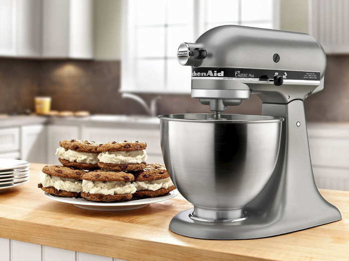 A KitchenAid stand mixer