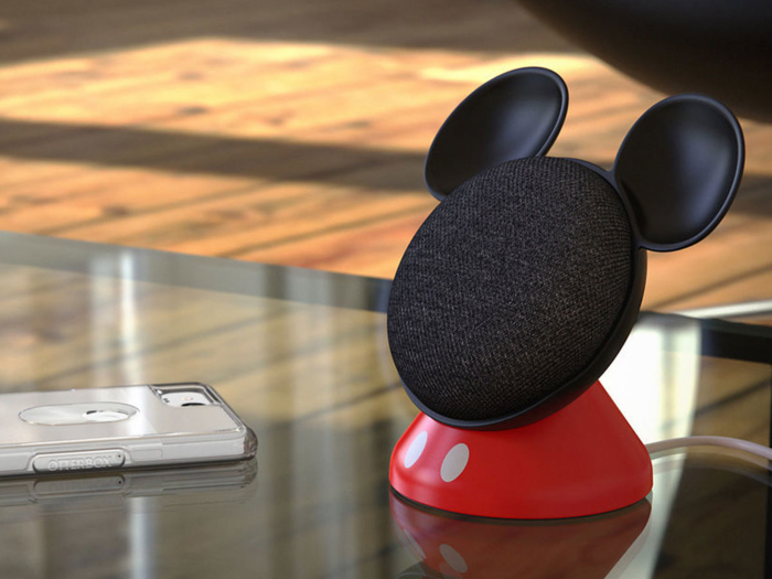 A Google Home Mini stand that