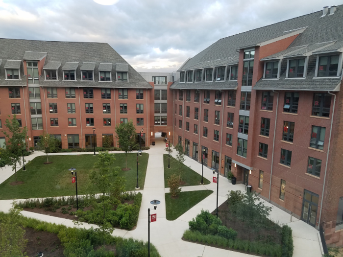 The Rutgers campus also has manicured lawns and walkways. The New Jersey school faced off against Princeton in the first game of intercollegiate football in 1869 — it sparked quite the rivalry.