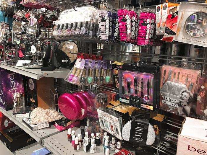 There were also a few aisles of makeup and beauty products ...