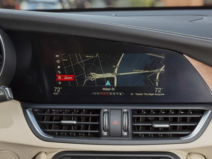 The 8.8-inch infotainment screen is interesting. The slope of the dash gives it an insouciant, angled aspect.