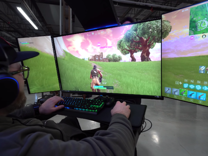 Hilsenteger showed off his ultimate gaming PC by playing — you guessed it — Fortnite.