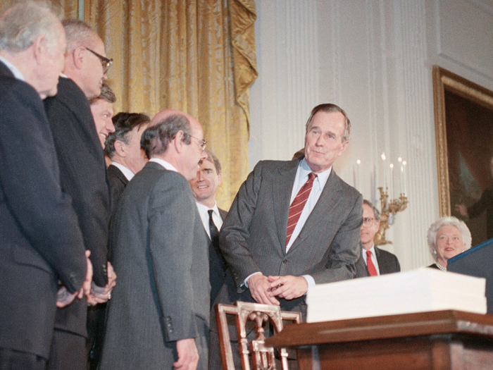 He also signed amendments to the Clean Air Act in 1990.