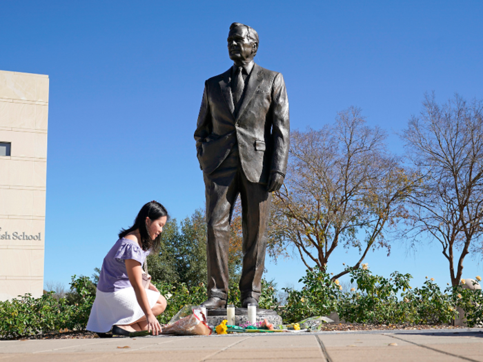 His presidential library, dedicated in 1997, sits next to Texas A&M University, in College Station, Texas.