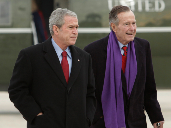 The presidential pair, a father and his son to serve as president, was the second in US history. John and John Quincy Adams previously served as the second and sixth presidents, respectively.