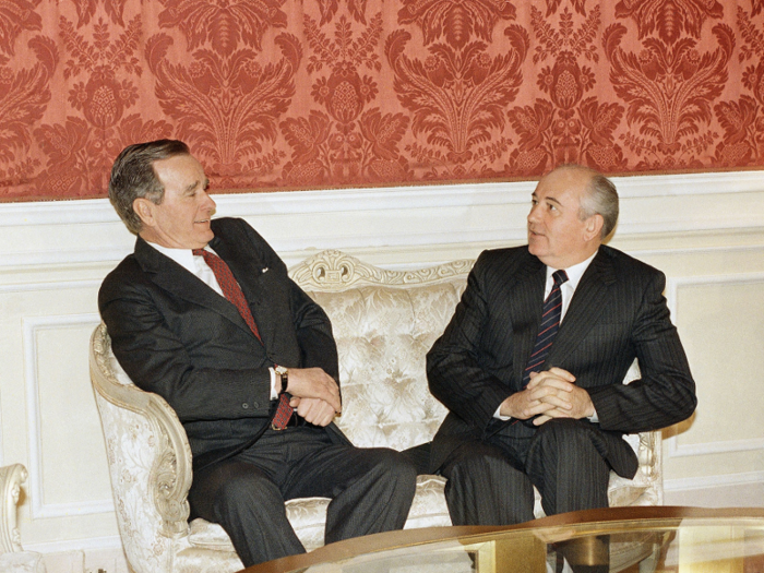 In 1991, Bush and Soviet leader Mikhail Gorbachev signed the Strategic Arms Reduction Treaty (START I), which limited strategic nuclear weapons in both countries and improved US-Soviet relations in the process.