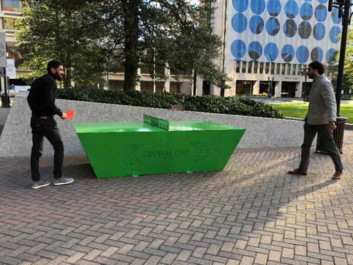 There are built-in ping-pong tables surrounding the area as well.