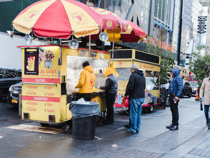 By noon, the lunch rush had started. The carts stay consistently busy until around midnight, and on weekends they are often busy until they close at 5:30 a.m, Omar said. The carts will stay open even later if people are waiting in line.