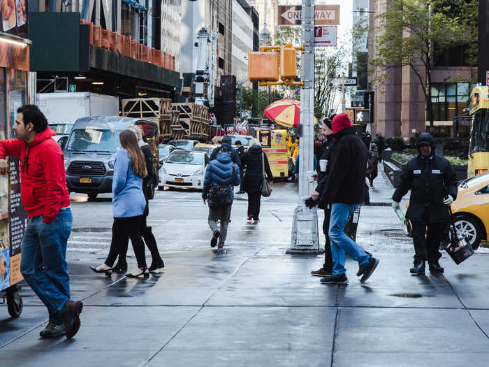 There was also a line of customers at another Halal Guys cart across the street. I asked Omar if the two carts compete with each other. "Never. Each one has regular customers, so it