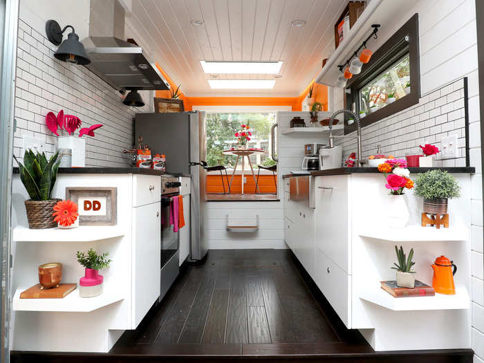 Dunkin Donuts has also debuted a tiny home design in New York City. This one runs entirely on coffee.