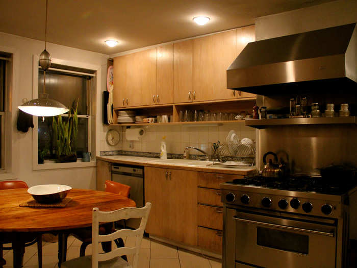 This rare tiny kitchen comes equipped with a full oven and stove.