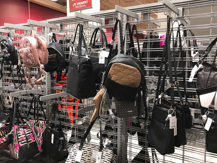 In the back of the store was a maze of handbags from brands like Juicy Couture and Betsey Johnson.