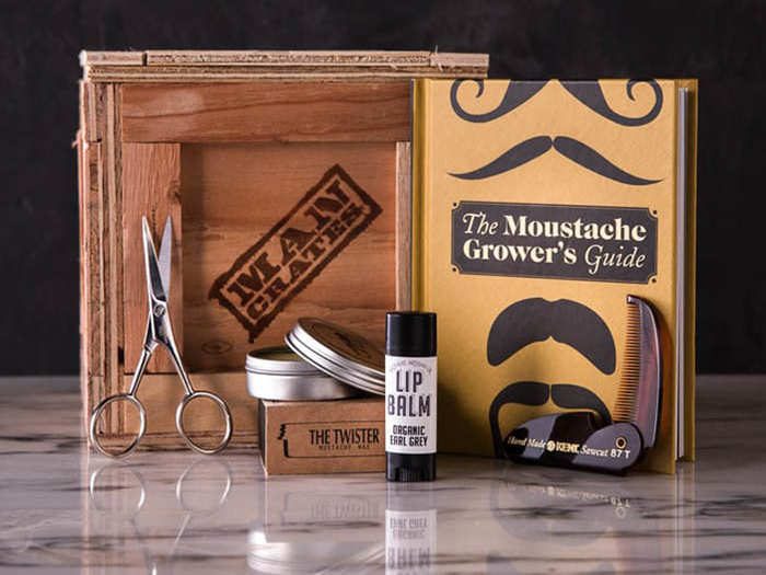 A mustache grooming kit