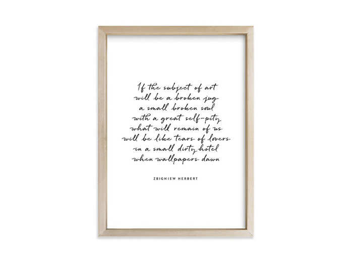 A print of their favorite lyric, poem, or quote