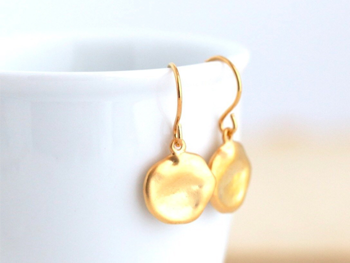 Simple gold-plated earrings