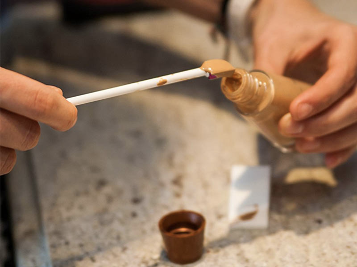 A tiny spatula to get every last drop of sauce or makeup