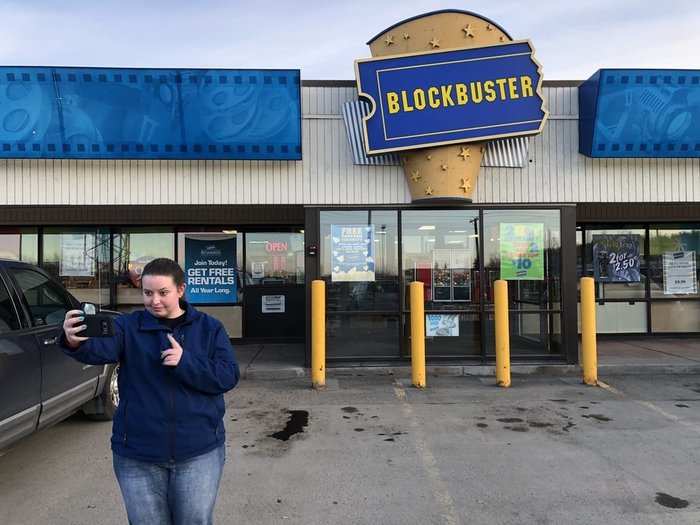 Choosing a movie at Blockbuster