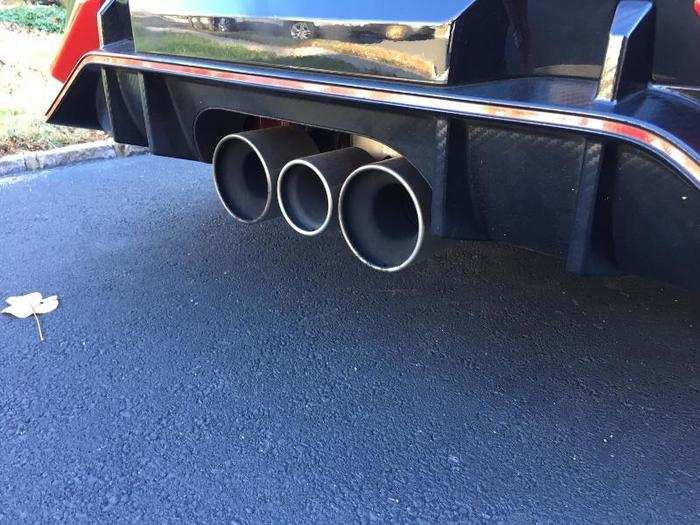 The triple outlet sport exhaust sounds terrific especially once you get the motor wound up.