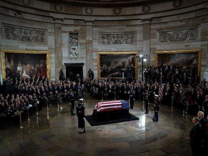 Bush will lie in state at the Capitol Rotunda until Wednesday.