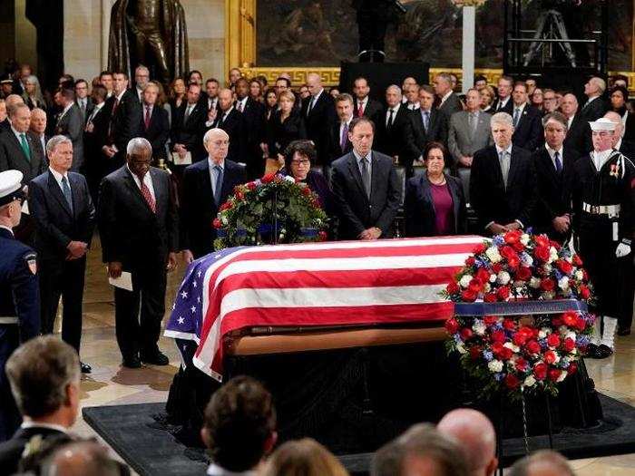 Members of the Supreme Court were there to honor Bush, including Clarence Thomas, who was nominated for the highest court in the land by the former president in 1991.