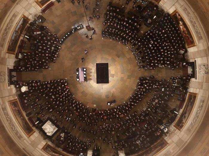 A service was held to honor the late president in the US Capitol Rotunda.