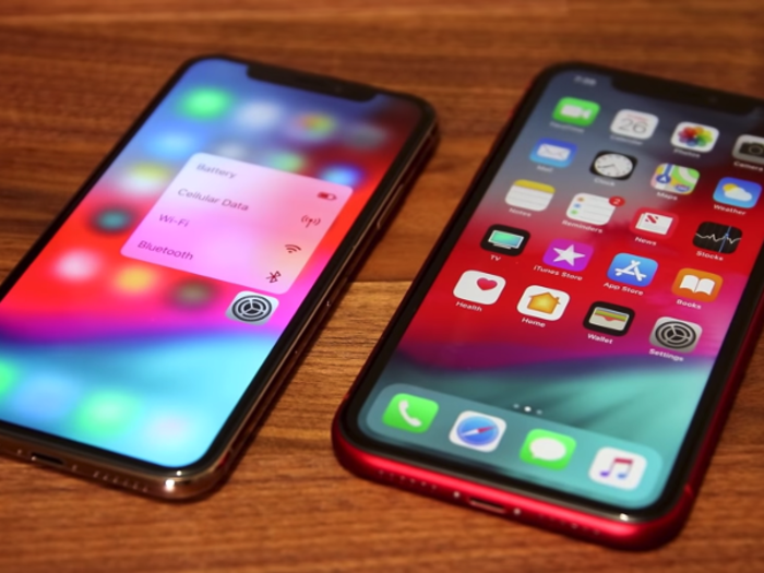 The iPhone XS and XS Max support 3D Touch, where you can push into the screen to get more menu options. The iPhone XR does not support 3D Touch, but it has a similar system where touching and holding the display can make menu options appear.